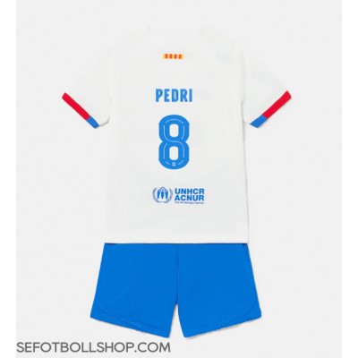 Billiga Barcelona Pedri Gonzalez #8 Barnkläder Borta fotbollskläder till baby 2023-24 Kortärmad (+ Korta byxor)